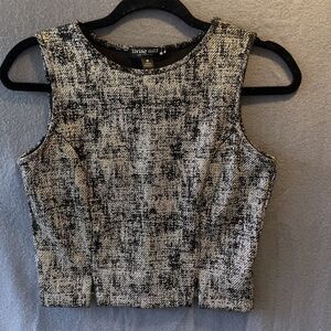 Living Doll Womens M Metallic Gold Sleeveless Crop Top Y2K Goth